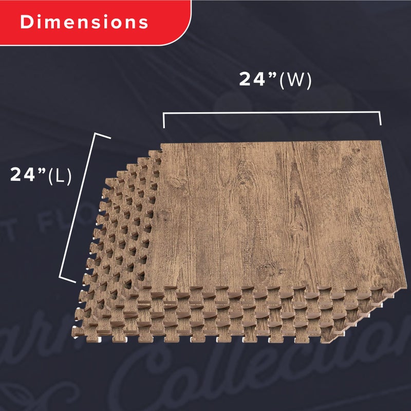 We Sell Mats Forest Floor Farmhouse 3/8 Inch Thick Printed Foam Tiles, Premium Wood Grain Interlocking Foam Floor Mats, Anti-Fatigue Flooring â€“ Stylish Flooring Solution - Image 4